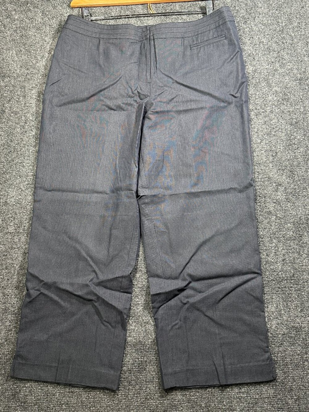J Jill Pants Women 14 Blue Gray Flat Front Genuine Fit At Waist Zip Fly Crop